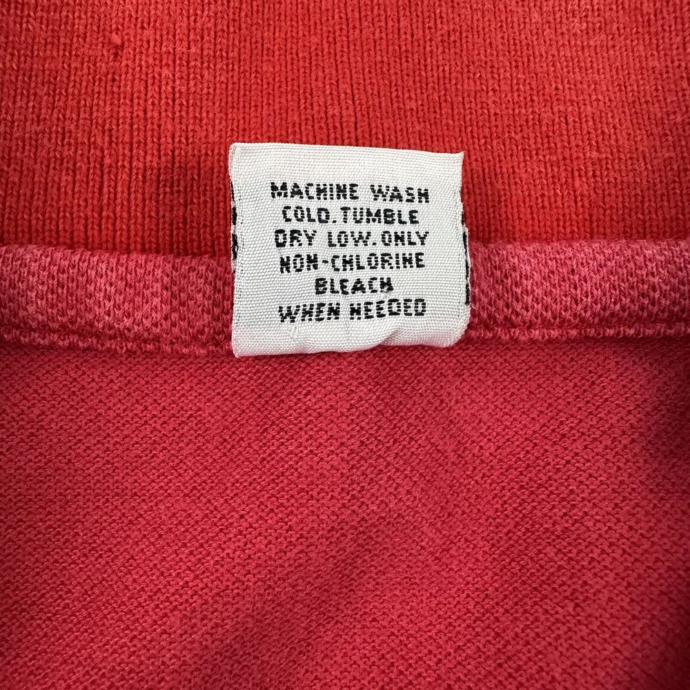 VTG Colorblock Polo Shirt Men Large Short Sleeve Red Blue Vertical Stripes Y2K - Picture 6 of 10